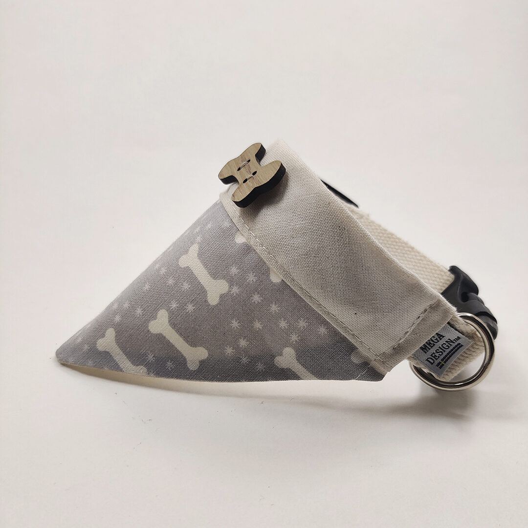 Hundbandana-Gray-Dogbone-Organic-1