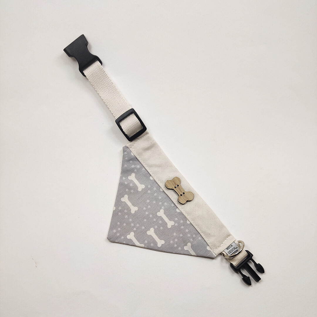 Hundbandana-Gray-Dogbone-Organic-2