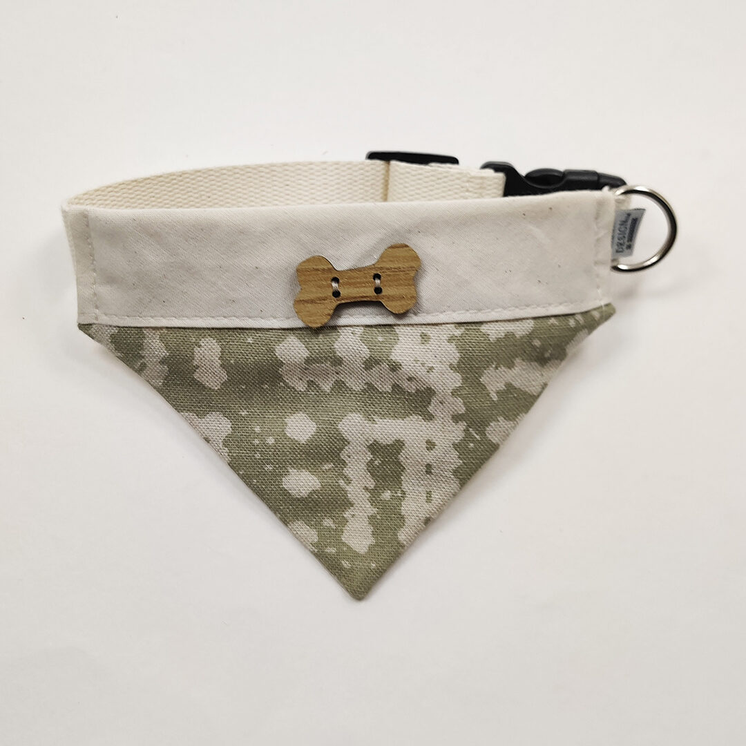 Hundbandana-Green-&-Cream-Organic-5