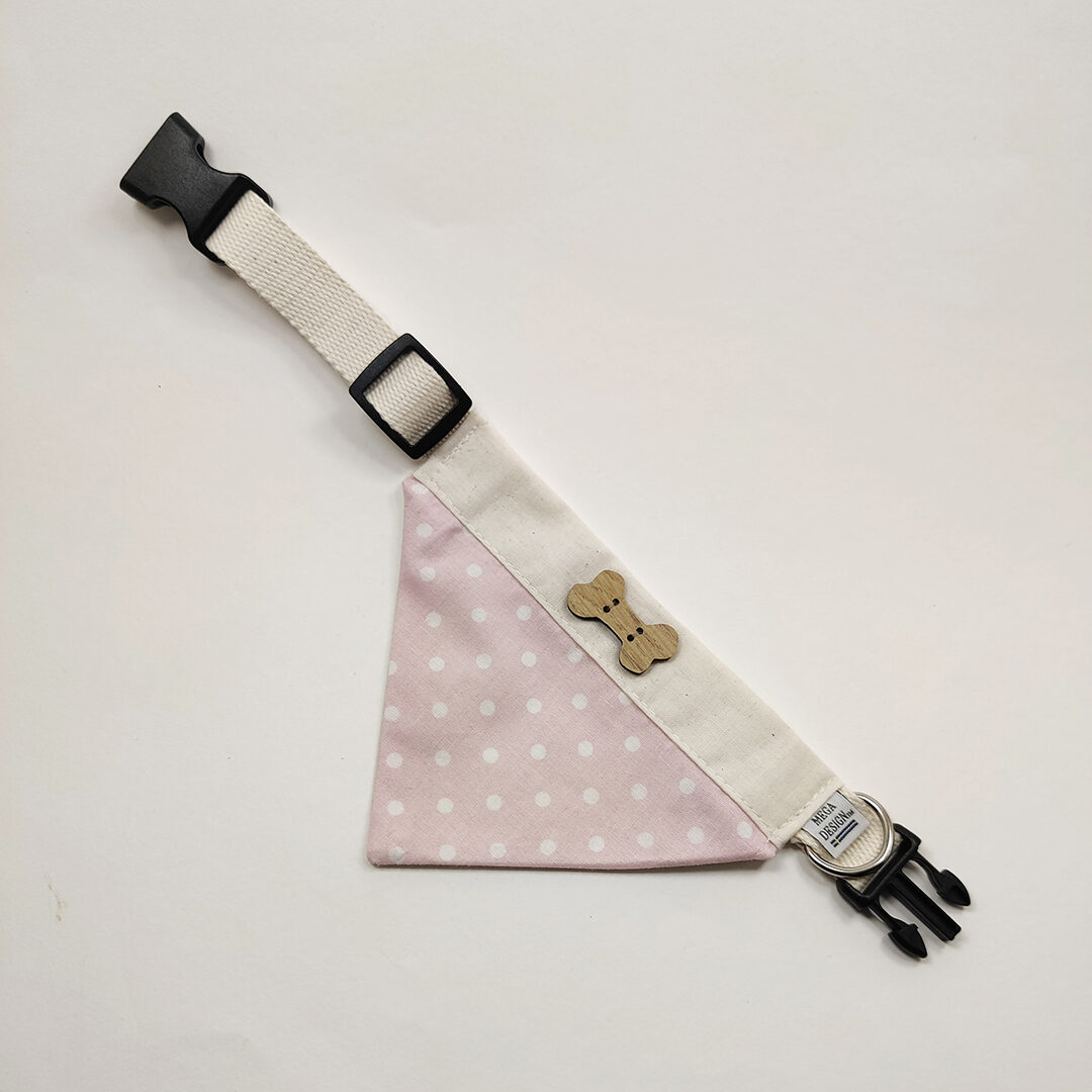 Hundbandana-Pink-Dots-Organic-2