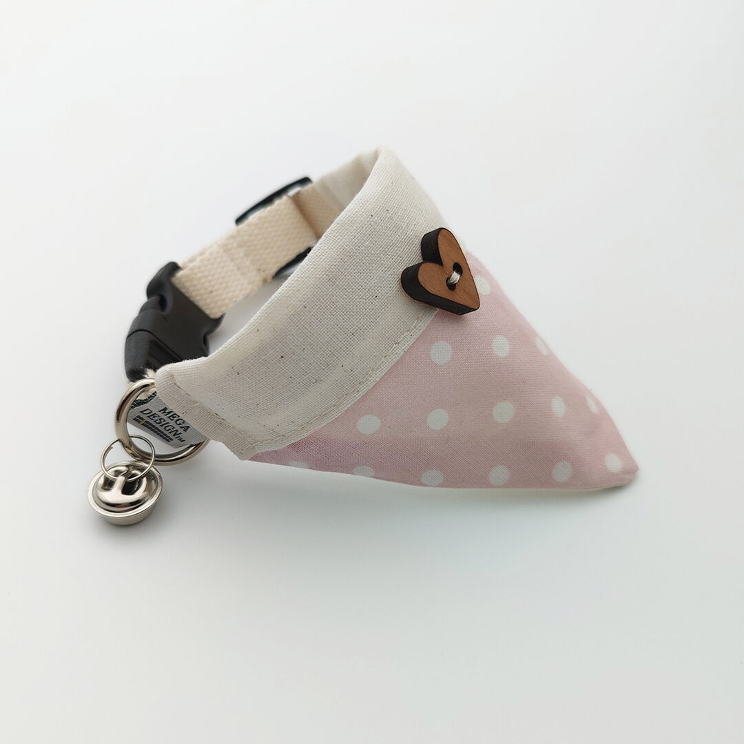 Kattbandana Pink Dots Bell-1